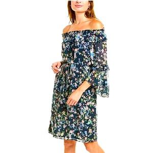 NWT Sara Campbell Floral Chiffon Shift Dress